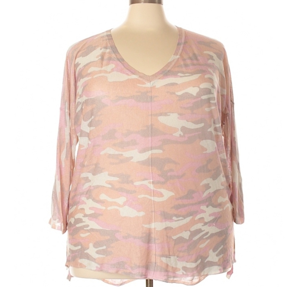 Pink Camo Semo Sheer Top